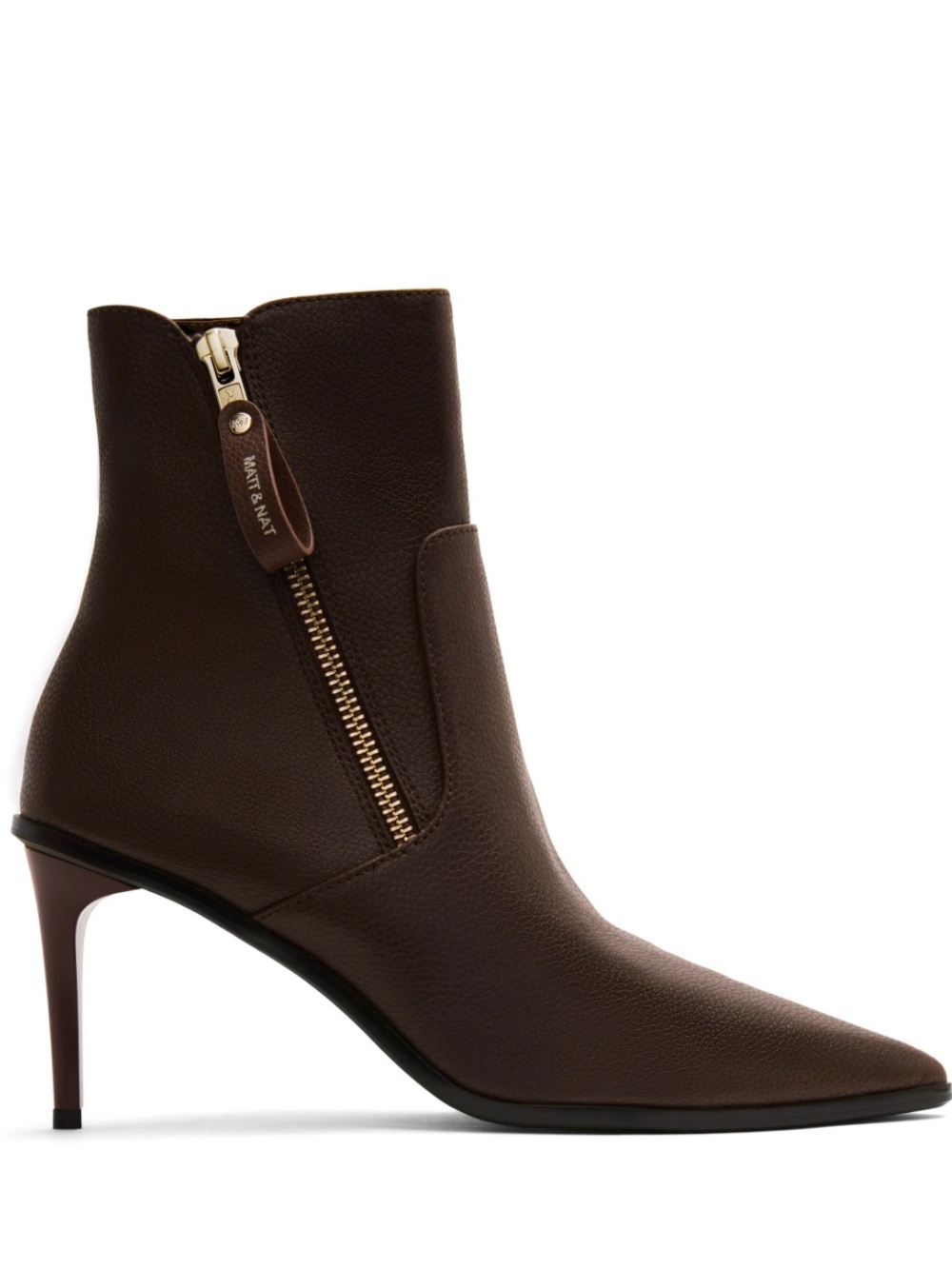 Matt & Nat Black Pointed-Toe Pebbled Ankle Booties